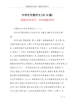 中學(xué)生寫景作文(共10篇)(共28頁).docx