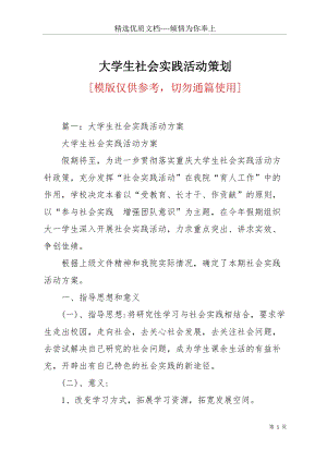 大學生社會實踐活動策劃(共15頁).docx