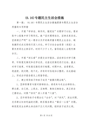 (6.16)專題民主生活會(huì)措施.docx